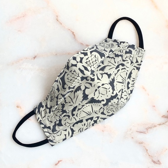 None Accessories - (2 LEFT) ADULT CLOTH FACE MASK_GRAY/CREME BROCADE